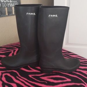 Final Price! Roma Emma Black Rain Boots